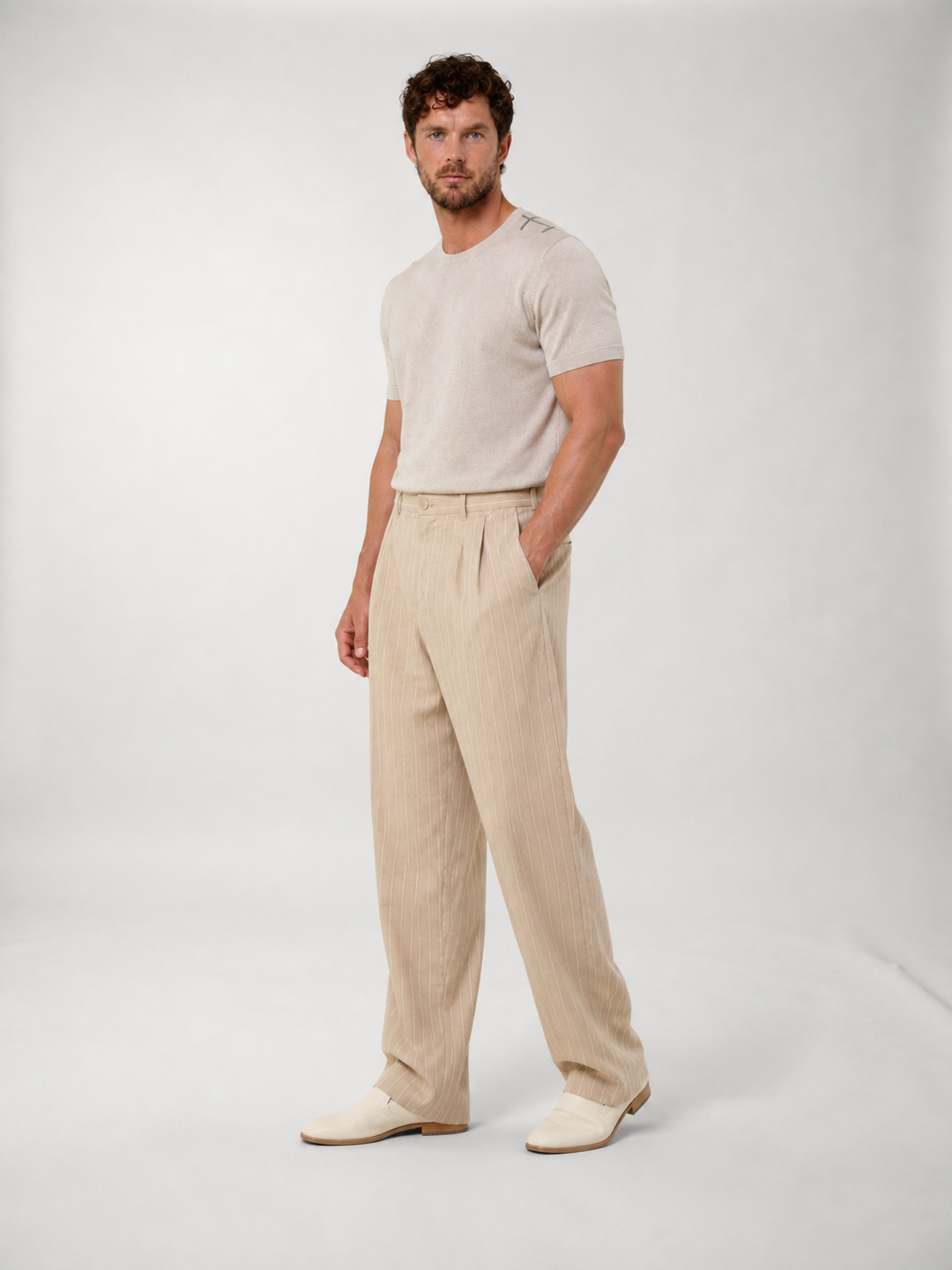 Pantalones de Lino a Rayas