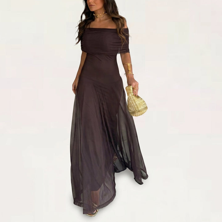 Vestido Toledo: Maxi de un hombro en Mesh