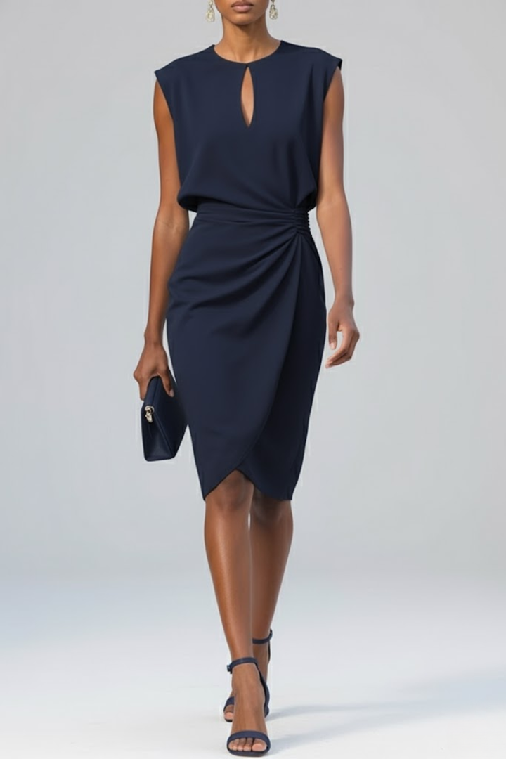 Vestido midi drapeado Éloise