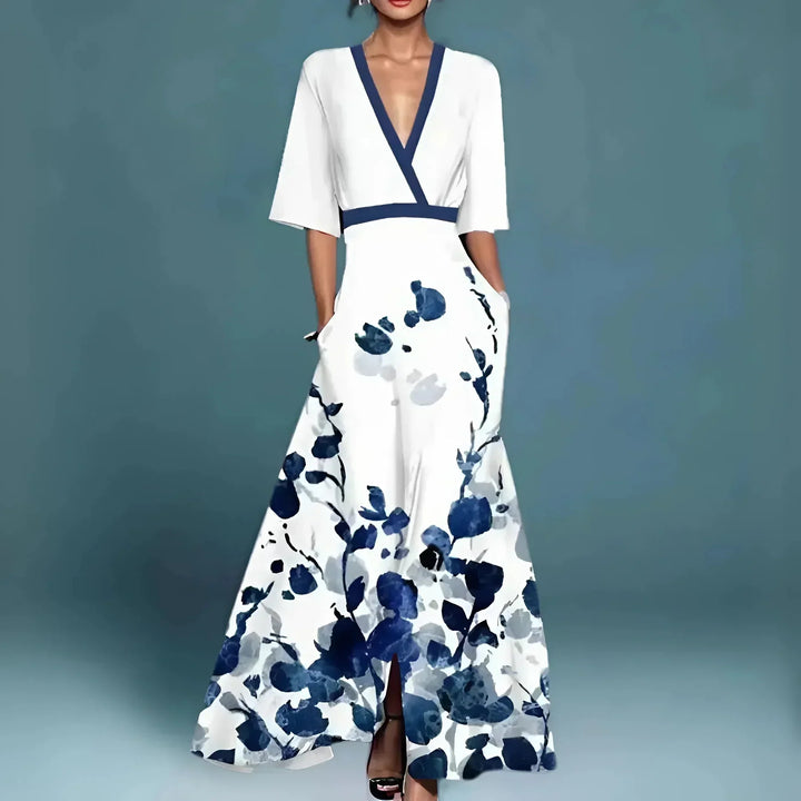 Valentina | Vestido maxi elegante con escote pronunciado